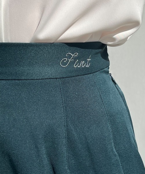 F i.n.t(フィント)の「ロゴ刺繍入りサイドプリーツミニスカート/fint フィント(スカート・レディース・ライトイエロー/ブルー/アイボリー/ブルーグリーン/ブラック/ピンク・FREE)」の14枚目の写真