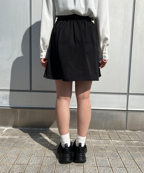 F i.n.t(フィント)の「ロゴ刺繍入りサイドプリーツミニスカート/fint フィント(スカート・レディース・ライトイエロー/ブルー/アイボリー/ブルーグリーン/ブラック/ピンク・FREE)」の10枚目の写真