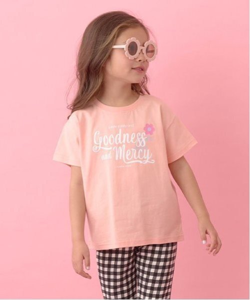 Lycee mine（リセマイン）の「【ソフトコットン】選べる8パターンアソートプリントTシャツ（Tシャツ/カットソー・キッズ・サックスブルー/オフホワイト/ライトグリーン/ライトオレンジ系/ブルー系その他2/ベビーピンク/チャコール/クリーム・130cm/110cm/140cm/120cm/100cm/150cm）」の8枚目の写真