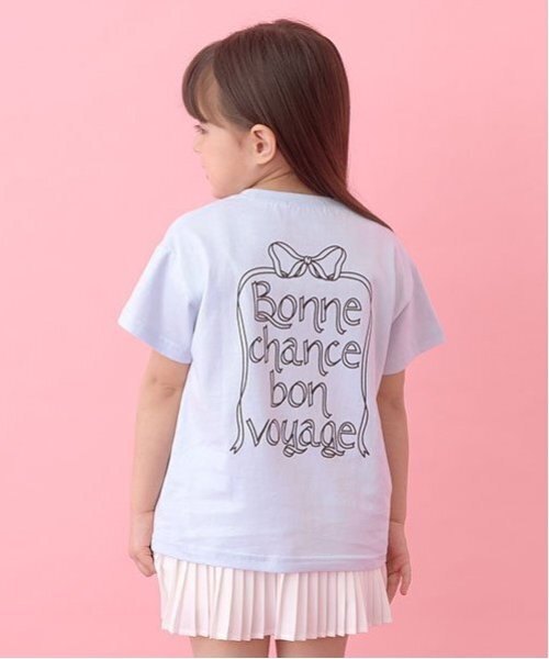 Lycee mine（リセマイン）の「【ソフトコットン】選べる8パターンアソートプリントTシャツ（Tシャツ/カットソー・キッズ・サックスブルー/オフホワイト/ライトグリーン/ライトオレンジ系/ブルー系その他2/ベビーピンク/チャコール/クリーム・130cm/110cm/140cm/120cm/100cm/150cm）」の5枚目の写真