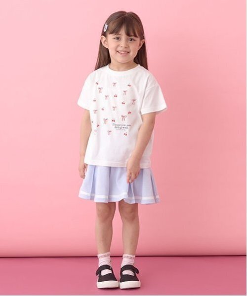 Lycee mine（リセマイン）の「【ソフトコットン】選べる8パターンアソートプリントTシャツ（Tシャツ/カットソー・キッズ・サックスブルー/オフホワイト/ライトグリーン/ライトオレンジ系/ブルー系その他2/ベビーピンク/チャコール/クリーム・130cm/110cm/140cm/120cm/100cm/150cm）」の9枚目の写真