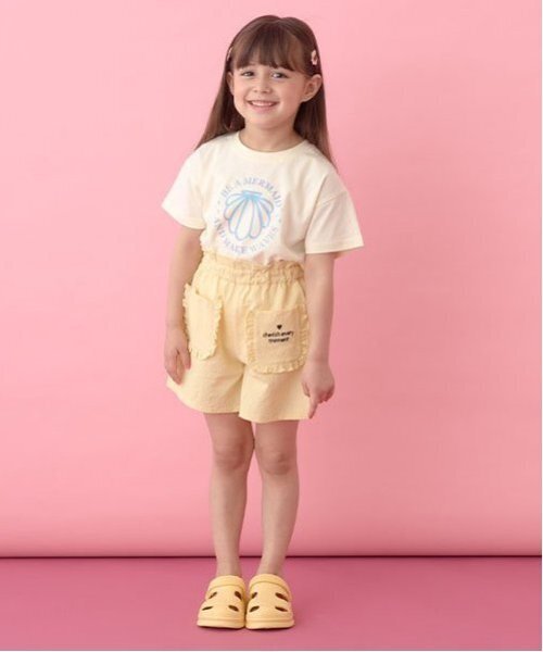 Lycee mine（リセマイン）の「【ソフトコットン】選べる8パターンアソートプリントTシャツ（Tシャツ/カットソー・キッズ・サックスブルー/オフホワイト/ライトグリーン/ライトオレンジ系/ブルー系その他2/ベビーピンク/チャコール/クリーム・130cm/110cm/140cm/120cm/100cm/150cm）」の13枚目の写真