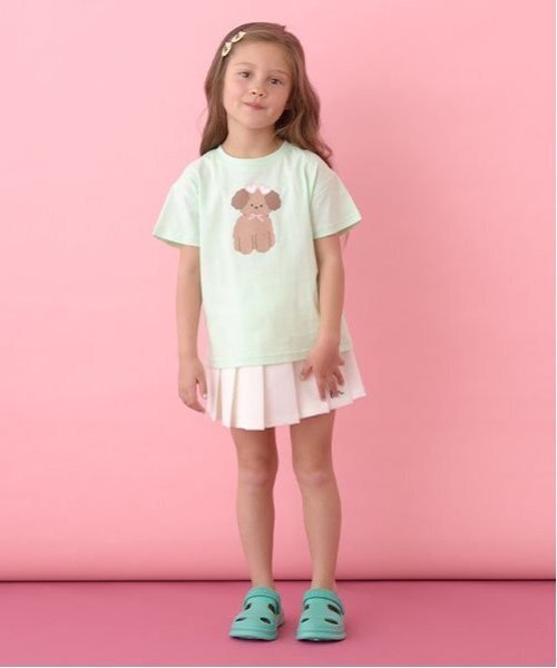 Lycee mine（リセマイン）の「【ソフトコットン】選べる8パターンアソートプリントTシャツ（Tシャツ/カットソー・キッズ・サックスブルー/オフホワイト/ライトグリーン/ライトオレンジ系/ブルー系その他2/ベビーピンク/チャコール/クリーム・130cm/110cm/140cm/120cm/100cm/150cm）」の21枚目の写真