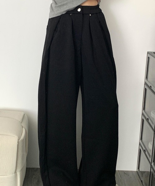 lilful(リルフル)の「ドロスト付き カーブデザインスウェットパンツ(スウェットパンツ・レディース・ホワイト/ブラック/グレー・S/M/L)」の12枚目の写真