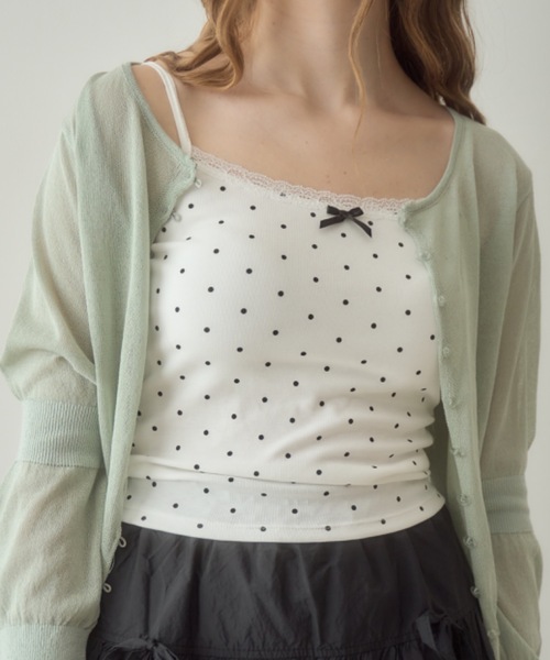 Birthday room（バースデイルーム）の「ドット柄レースキャミ/dot lace camisole（キャミソール・レディース・ブラック/グレー/ホワイト・FREE）」の5枚目の写真