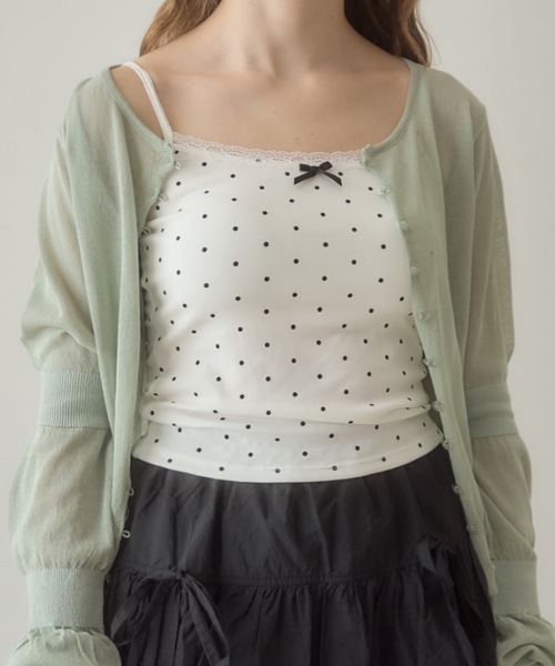 Birthday room（バースデイルーム）の「ドット柄レースキャミ/dot lace camisole（キャミソール・レディース・ブラック/グレー/ホワイト・FREE）」の6枚目の写真