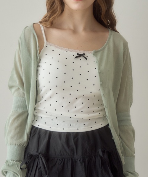 Birthday room（バースデイルーム）の「ドット柄レースキャミ/dot lace camisole（キャミソール・レディース・ブラック/グレー/ホワイト・FREE）」の21枚目の写真