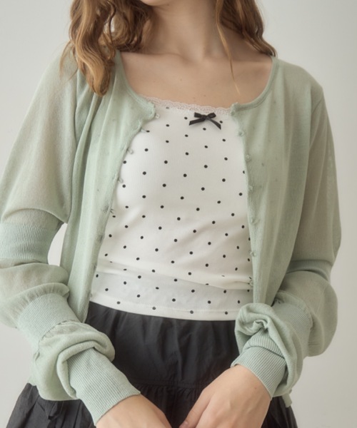 Birthday room（バースデイルーム）の「ドット柄レースキャミ/dot lace camisole（キャミソール・レディース・ブラック/グレー/ホワイト・FREE）」の22枚目の写真