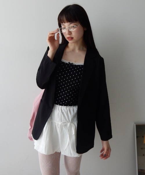 Birthday room（バースデイルーム）の「ドット柄レースキャミ/dot lace camisole（キャミソール・レディース・ブラック/グレー/ホワイト・FREE）」の7枚目の写真