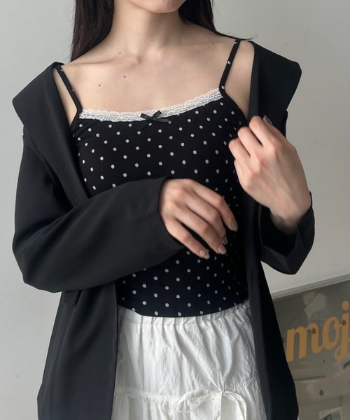 ドット柄レースキャミ/dot lace camisole（キャミソール
