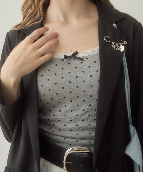 ドット柄レースキャミ/dot lace camisole（キャミソール