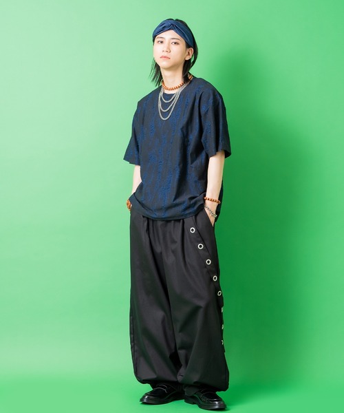 a.p.o.v.(エーピーオービー)の「a.p.o.v. ジャガード編みフリンジダメージ加工模様オーバーサイズTシャツ(Tシャツ/カットソー・メンズ・ブラック/ホワイト/ベージュ・ONESIZE)」の12枚目の写真