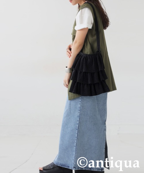 antiqua(アンティカ)の「ラメフリルバッグ(ショルダーバッグ・レディース・ブラック/マルチ・ONESIZE)」の11枚目の写真