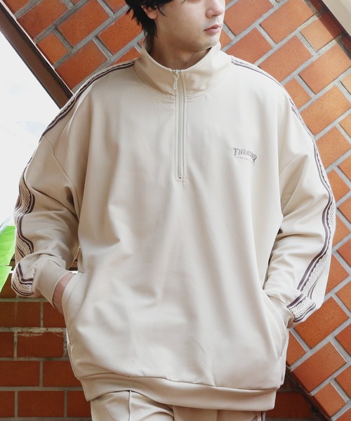 THRASHER(スラッシャー)の「THRASHER ジャージハーフジップジャケット(スウェット・メンズ・ベージュ/ホワイト/ブラック・X-LARGE/MEDIUM/LARGE)」の3枚目の写真