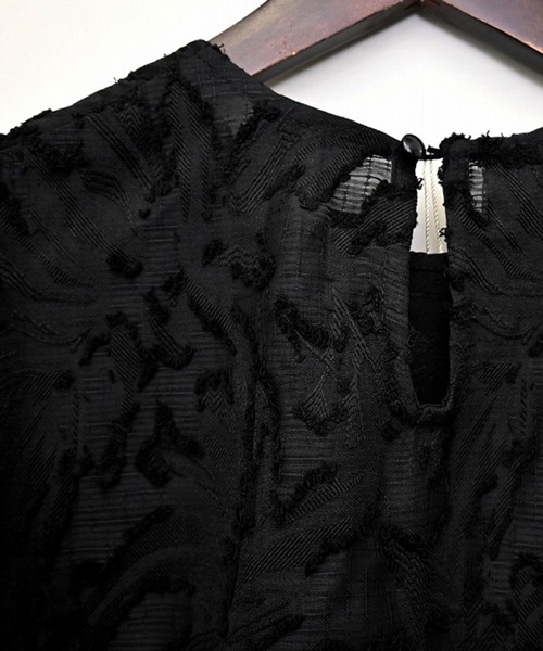 STYLEBLOCK（スタイルブロック）の「フリンジジャガードサイドリボンブラウス（シャツ/ブラウス・レディース・アイボリー/ブラック・M）」の5枚目の写真