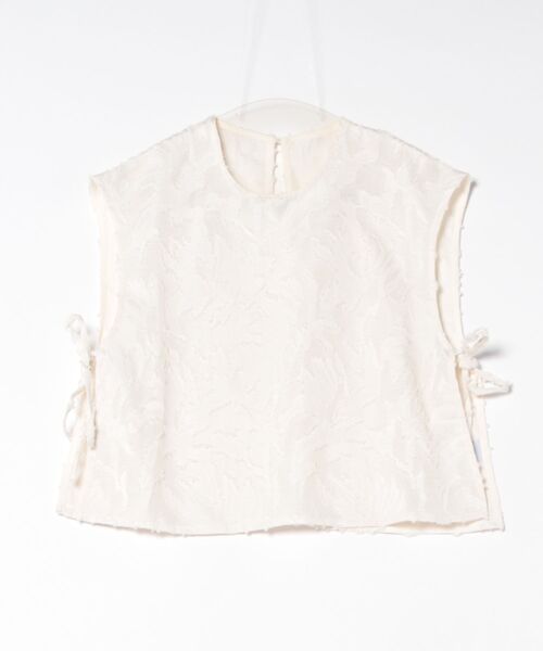 STYLEBLOCK（スタイルブロック）の「フリンジジャガードサイドリボンブラウス（シャツ/ブラウス・レディース・アイボリー/ブラック・M）」の7枚目の写真