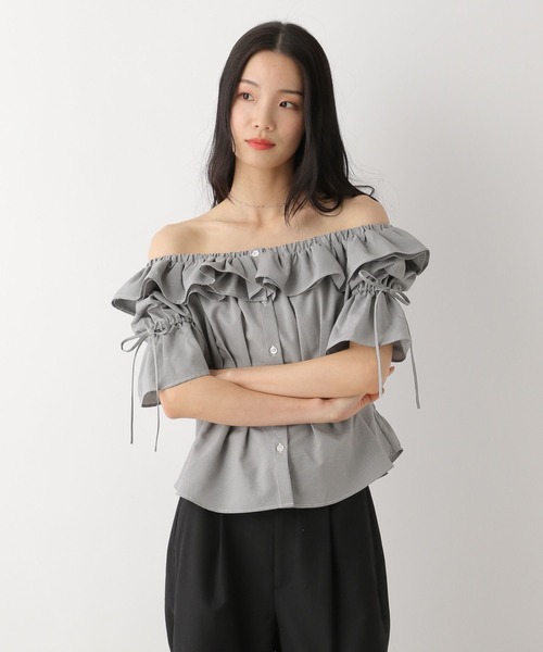 Heather（ヘザー）の「フリルデザインオフショルブラウス　452794（シャツ/ブラウス・レディース・オフホワイト/ブラック系その他/ブルー系その他・FREE）」の16枚目の写真
