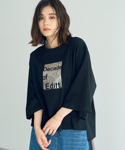 Editt by YECCA VECCA トップス UVカット箔プリントロゴTee（Tシャツ/カットソー）｜Editt by