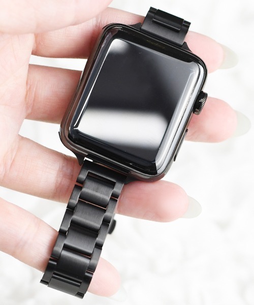 Fun & Daily(ファンアンドデイリー)の「F&D : ナローメタルApple Watch Band(デジタル腕時計・レディース・ブラック・40/44)」の1枚目の写真
