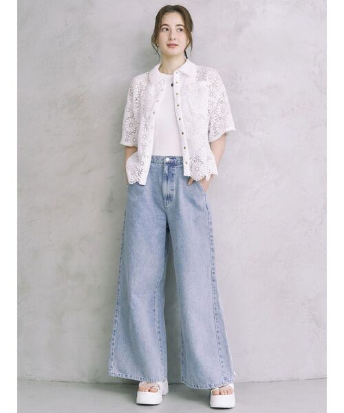 セール】BACK RIBBON DENIM PT/バックリボンデニムパンツ