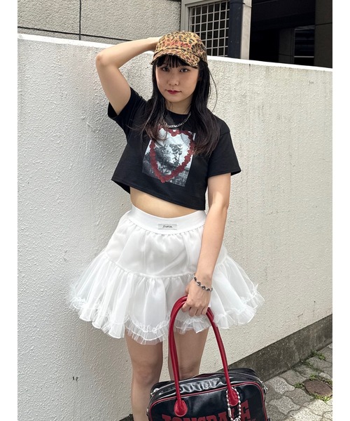 jouetie(ジュエティ)の「ボリュームチュチュスカート ティアード チュール 赤チェック 冬服(スカート・レディース・オフホワイト/ブラック/レッド・MEDIUM)」の12枚目の写真