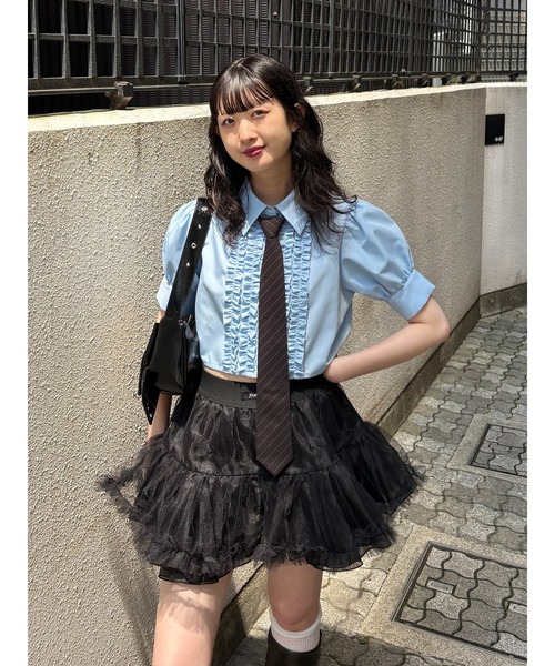 jouetie(ジュエティ)の「ボリュームチュチュスカート ティアード チュール 赤チェック 冬服(スカート・レディース・オフホワイト/ブラック/レッド・MEDIUM)」の19枚目の写真