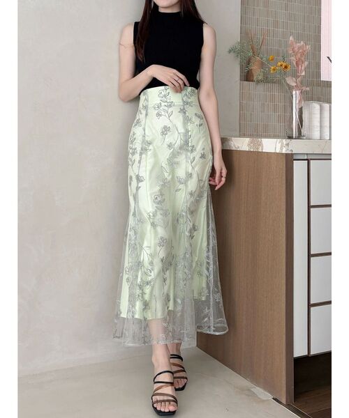 エンブロイダリマーメイドスカート Mystrada マーメイドスカート MERCURYDUO スカート エンブロイダリーマーメイドスカート