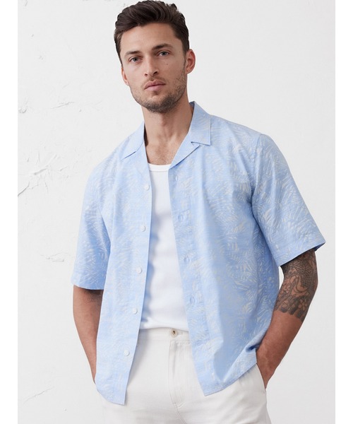 BANANA REPUBLIC FACTORY STORE(バナナリパブリック ファクトリーストア)の「BANANA REPUBLIC FACTORY STORE テクスチャード リゾートシャツ◆(シャツ/ブラウス・メンズ・ブルー/ブルー系その他/オレンジ系その他/マルチ/グリーン/イエロー/ホワイト×ブラック/ブルー系その他2・S/M/L/XL)」の4枚目の写真