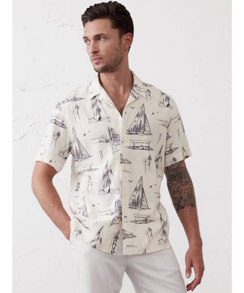 BANANA REPUBLIC FACTORY STORE(バナナリパブリック ファクトリーストア)の「BANANA REPUBLIC FACTORY STORE テクスチャード リゾートシャツ◆(シャツ/ブラウス・メンズ・ブルー/ブルー系その他/オレンジ系その他/マルチ/グリーン/イエロー/ホワイト×ブラック/ブルー系その他2・S/M/L/XL)」の6枚目の写真