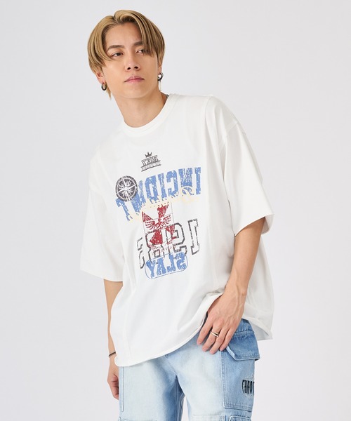 REGIEVO(レジエボ)の「ビンテージ古着風ロゴ半袖Tシャツ(Tシャツ/カットソー・メンズ・チャコールグレー/ブラック/オフホワイト・LARGE/MEDIUM)」の19枚目の写真