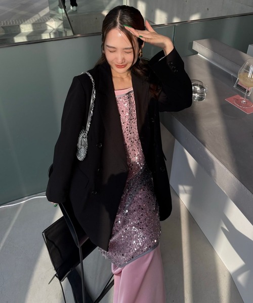 ANDRESD（アンドレスド）の「キラキラスパンコールドレス / kirakira spangle dress（ドレス・レディース・ブラック/オフホワイト/シルバー/ゴールド・M/L）」の6枚目の写真