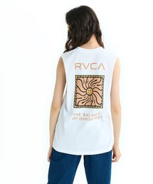 RVCA | RVCA レディース SUN WAVE CUTOFF TT タンクトップ 【2025年夏モデル】/ルーカバックプリントルーズフィットシルエットタンクトップ(タンクトップ)