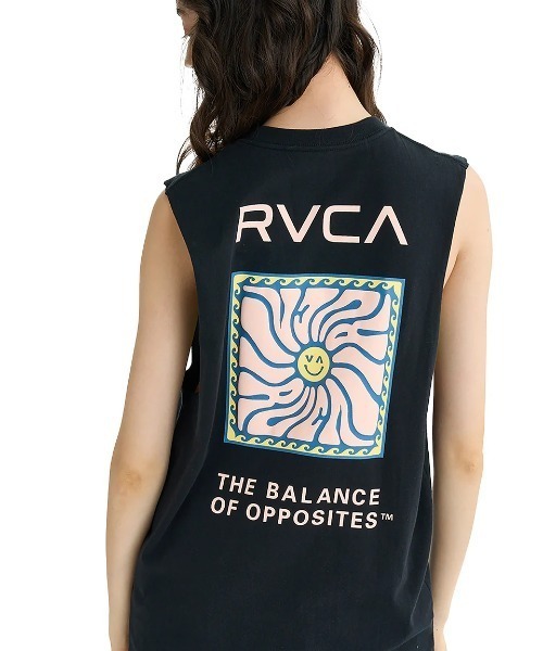 RVCA（ルーカ）の「RVCA レディース SUN WAVE CUTOFF TT タンクトップ 【2025年夏モデル】/ルーカバックプリントルーズフィットシルエットタンクトップ（タンクトップ・レディース・ブラック/イエロー系その他/ホワイト・SMALL/MEDIUM/LARGE）」の21枚目の写真