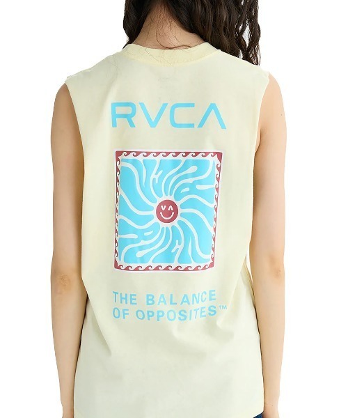 RVCA（ルーカ）の「RVCA レディース SUN WAVE CUTOFF TT タンクトップ 【2025年夏モデル】/ルーカバックプリントルーズフィットシルエットタンクトップ（タンクトップ・レディース・ブラック/イエロー系その他/ホワイト・SMALL/MEDIUM/LARGE）」の14枚目の写真