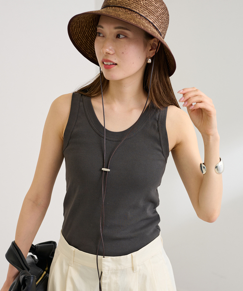 FRAMeWORK（フレームワーク）の「≪追加≫GICIPII/ジチピ VAVADIO 2（タンクトップ・レディース・スミクロ/ベージュ系その他/ブラウン/ホワイト・FREE）」の11枚目の写真