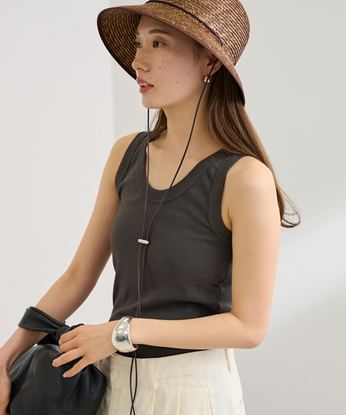 FRAMeWORK（フレームワーク）の「≪追加≫GICIPII/ジチピ VAVADIO 2（タンクトップ・レディース・スミクロ/ベージュ系その他/ブラウン/ホワイト・FREE）」の10枚目の写真