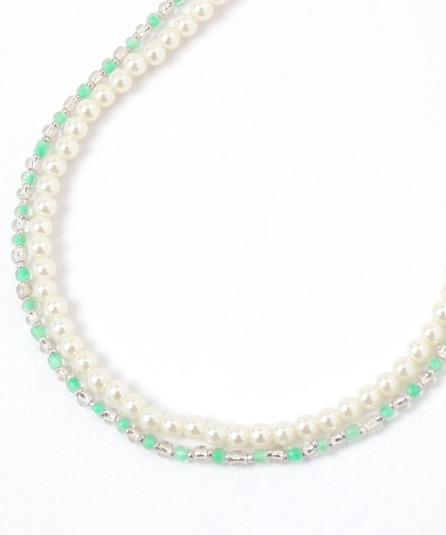 GLOBAL WORK（グローバルワーク）の「2連カラービーズネックレス/490051（ネックレス・レディース・グリーン/ブルー/イエロー・ONE SIZE）」の2枚目の写真