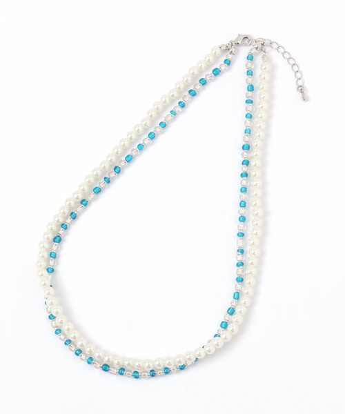 GLOBAL WORK（グローバルワーク）の「2連カラービーズネックレス/490051（ネックレス・レディース・グリーン/ブルー/イエロー・ONE SIZE）」の4枚目の写真