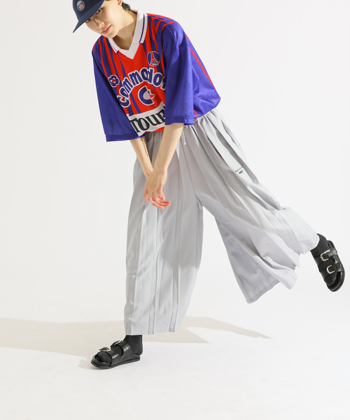 PARIS SAINT-GERMAIN(パリサンジェルマン)の「【EVA*PSG】 JP WIDE-LEG PLEATED PANTS(その他パンツ・レディース・ブラック/ライトグレー・FREE)」の17枚目の写真