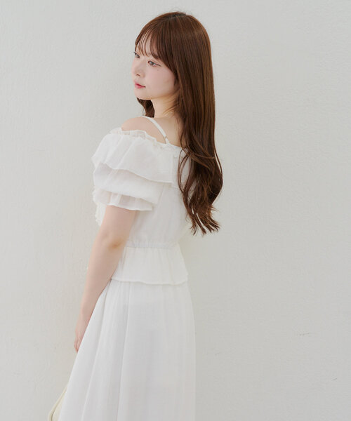 continuer de NICE CLAUP（コンティニューデナイスクラップ）の「【_chipi2xセレクト】2wayフリルペプラムワンピース（ワンピース・レディース・オフホワイト/ブラック/ピンクベージュ・FREE）」の17枚目の写真
