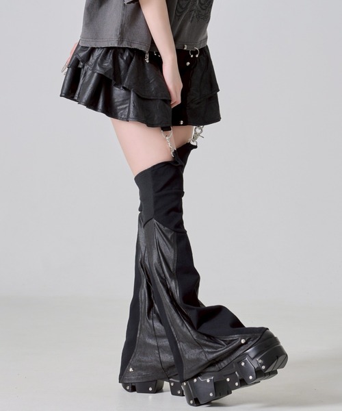 REFLEM レフレム レッグカバー付き ストレッチ ボンテージ スカート REFLEM/レフレム』レッグカバー付きボンテージスカート