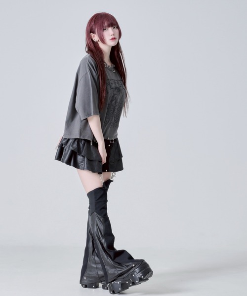 REFLEM/レフレム』レッグカバー付きコーティングスカパン（その他