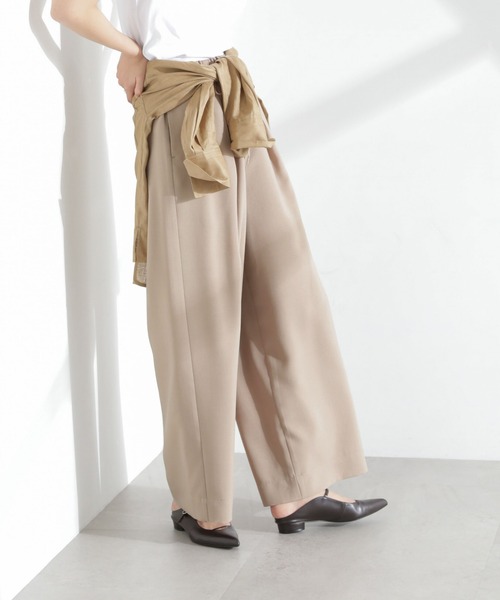 NANO universe（ナノユニバース）の「メランジドライ イージーワイドパンツ(セットアップ可)（その他パンツ・レディース・アイボリー/チャコール/ベージュ・S/M）」の8枚目の写真