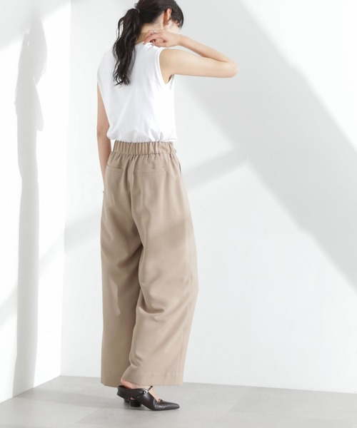 NANO universe（ナノユニバース）の「メランジドライ イージーワイドパンツ(セットアップ可)（その他パンツ・レディース・アイボリー/チャコール/ベージュ・S/M）」の14枚目の写真