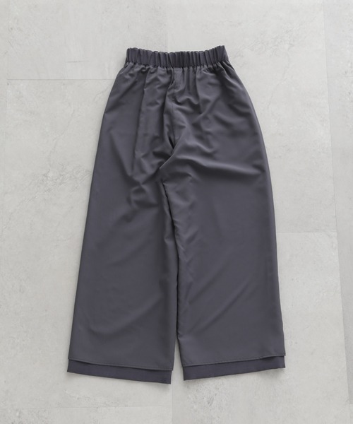 NANO universe（ナノユニバース）の「メランジドライ イージーワイドパンツ(セットアップ可)（その他パンツ・レディース・アイボリー/チャコール/ベージュ・S/M）」の5枚目の写真