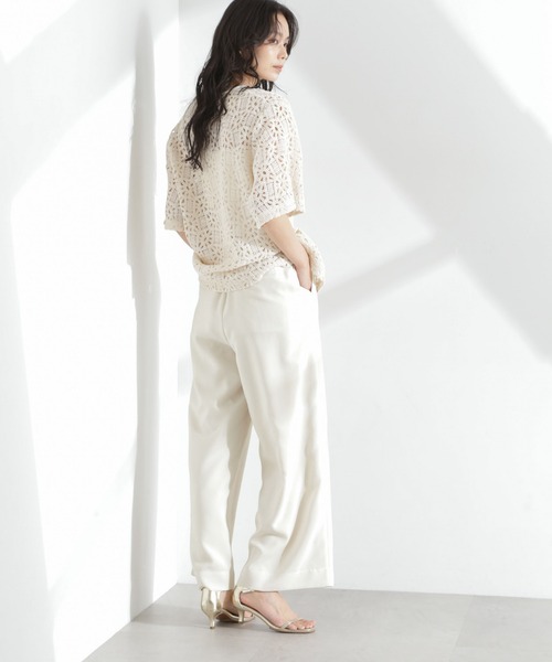 NANO universe（ナノユニバース）の「メランジドライ イージーワイドパンツ(セットアップ可)（その他パンツ・レディース・アイボリー/チャコール/ベージュ・S/M）」の20枚目の写真