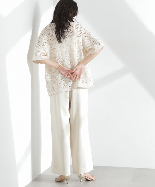 NANO universe（ナノユニバース）の「メランジドライ イージーワイドパンツ(セットアップ可)（その他パンツ・レディース・アイボリー/チャコール/ベージュ・S/M）」の21枚目の写真