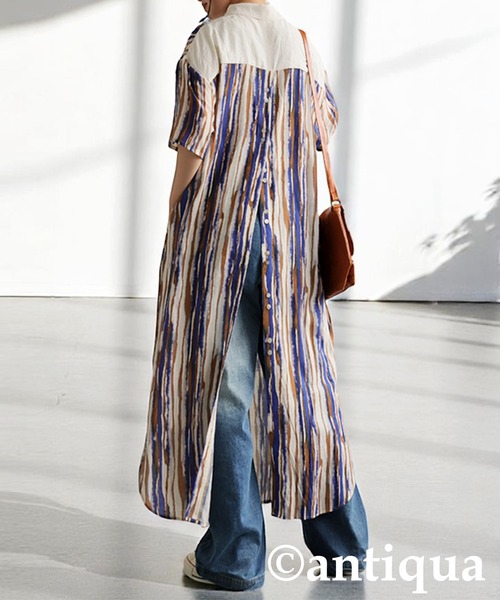 antiqua（アンティカ）の「ニュアンス柄ワンピース（シャツワンピース・レディース・ブルー系その他・P/R）」の5枚目の写真