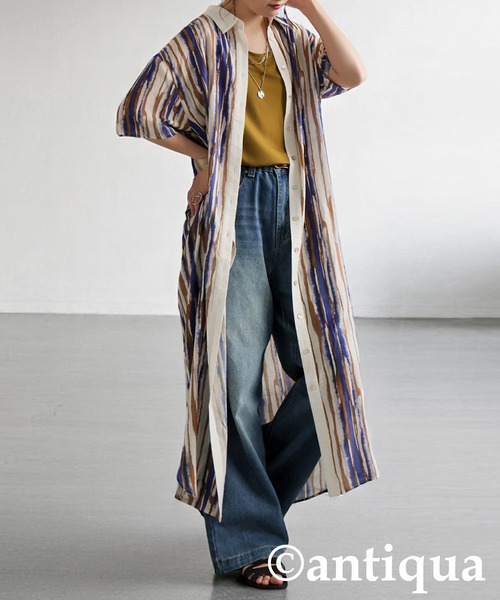 antiqua（アンティカ）の「ニュアンス柄ワンピース（シャツワンピース・レディース・ブルー系その他・P/R）」の6枚目の写真