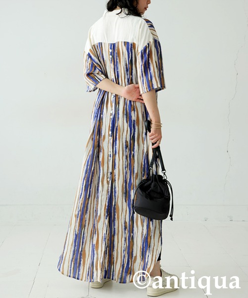 antiqua（アンティカ）の「ニュアンス柄ワンピース（シャツワンピース・レディース・ブルー系その他・P/R）」の9枚目の写真